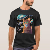 Schattigee Cat Selfie met UFO's T-shirt (Voorkant)