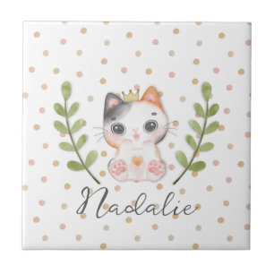 Schattigee Cat Soft Geslachtsneutrale Dotted Child Tegeltje
