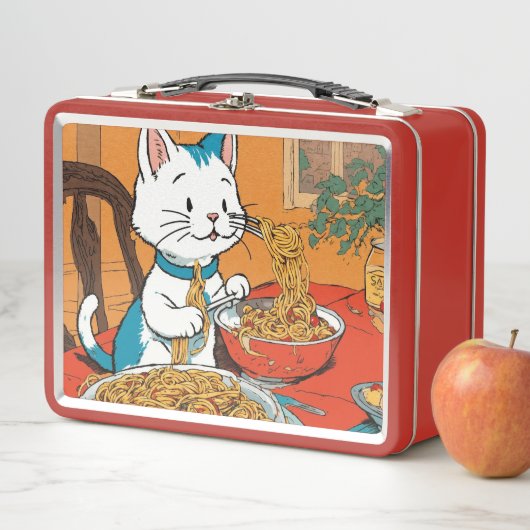 Schattigee Cat Spaghetti Lunchbox (In situ)