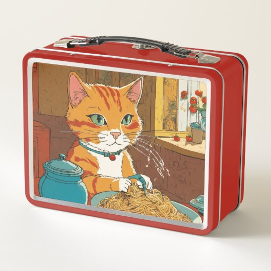 Schattigee Cat Spaghetti Lunchbox (Achterkant)