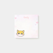 Schattigee Cat Sticky Notes met aangepaste naam (Voorkant)