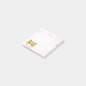 Schattigee Cat Sticky Notes met aangepaste naam (Schuin)