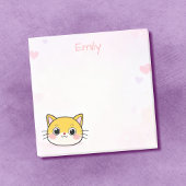 Schattigee Cat Sticky Notes met aangepaste naam