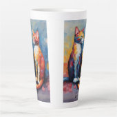 Schattigee Cat Stylish Animal Cat Latte Coffee Mok (Voorkant)