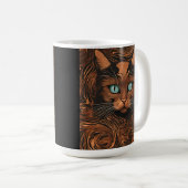 Schattigee Cat Stylish Animal Cat Latte Coffee Mok (Voorkant rechts)
