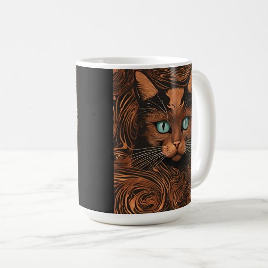 Schattigee Cat Stylish Animal Cat Latte Coffee Mok (Voorkant rechts)