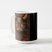 Schattigee Cat Stylish Animal Cat Latte Coffee Mok (Voorkant links)