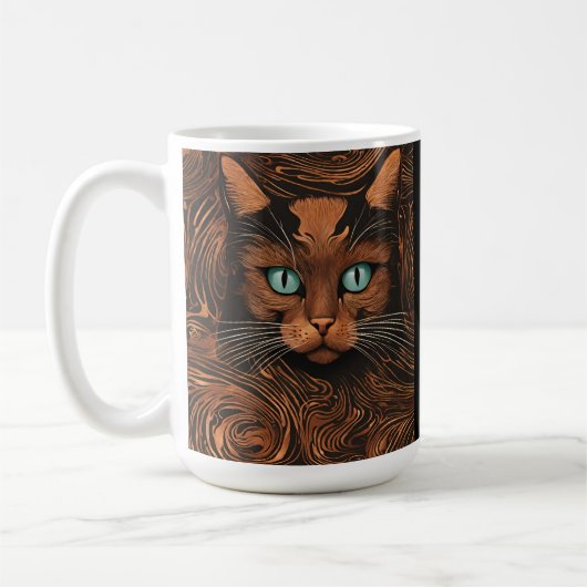 Schattigee Cat Stylish Animal Cat Latte Coffee Mok (Links)