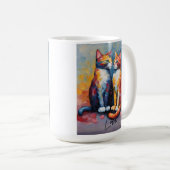 Schattigee Cat Stylish Animal Cat Latte Coffee Mok (Voorkant rechts)