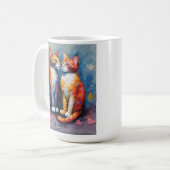 Schattigee Cat Stylish Animal Cat Latte Coffee Mok (Voorkant links)