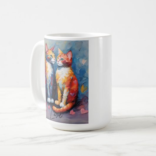 Schattigee Cat Stylish Animal Cat Latte Coffee Mok (Voorkant links)