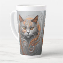 Schattigee Cat Stylish Animal Cat Latte Coffee Mok