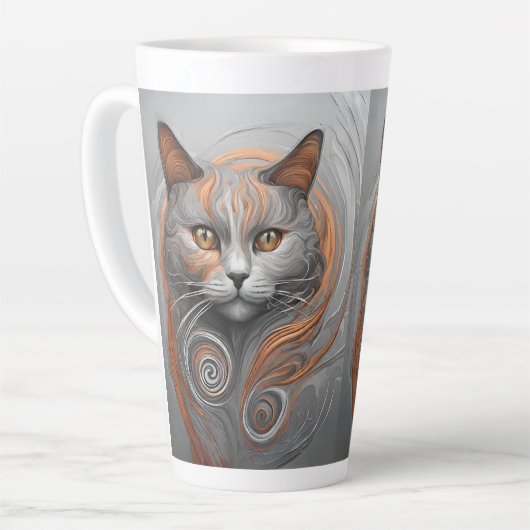 Schattigee Cat Stylish Animal Cat Latte Coffee Mok (Linkerhoek)