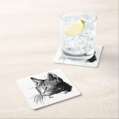 Schattigee Cat Tabby Kat Illustratie Tiger Kitten Kartonnen Onderzetters (Insitu)