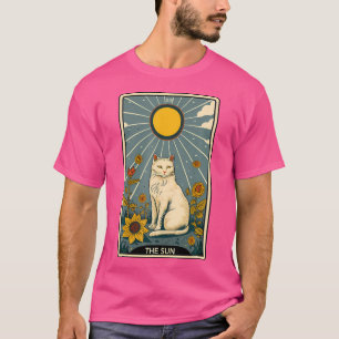Schattigee Cat Tarot Kaart Sun Tarot Kaart Cat Mam T-shirt