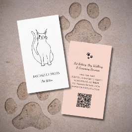 Schattigee Cat Tekening QR code Professionele Huis Visitekaartje
