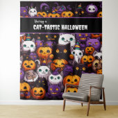 Schattigee Cat Theme Halloween Party Foto Achtergr Wandkleed (In situ)