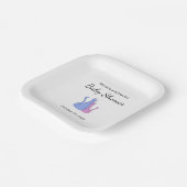 Schattigee Cat TwinsBabydouche Blauw Roze Papieren Bordje (Gebogen)