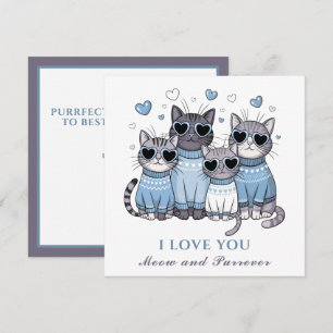 Schattigee Cat Valentijnsdag Kaart Cat Dad Blue