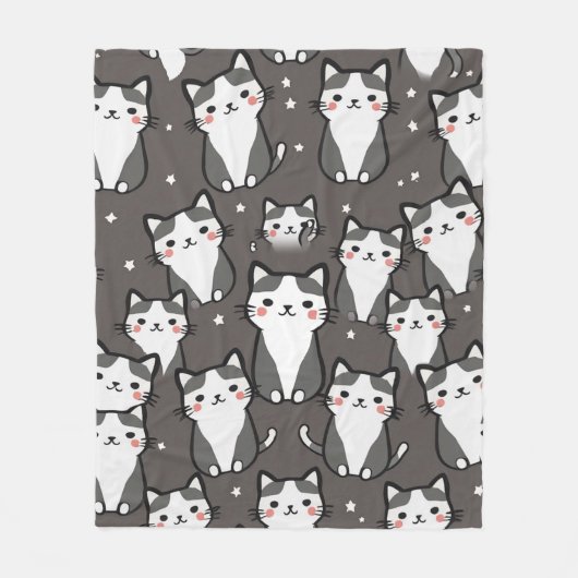 Schattigee Cat Vibes Fleece Deken (Voorkant)