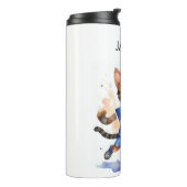 Schattigee Cat Voetbal Thema Drink Tumbler Thermosbeker (Gedraaid links)