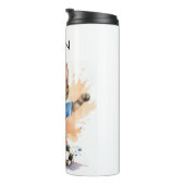 Schattigee Cat Voetbal Thema Drink Tumbler Thermosbeker (Geroteerd rechts)