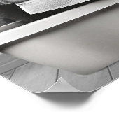 Schattigee Cat Wall Art, zwart-wit kleine badkamer Poster (Hoek)