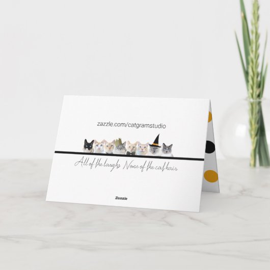 Schattigee Cat Witch Pet Halloween Kaart (Achterkant)