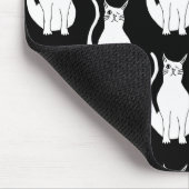 Schattigee Cat Zwart Wit Patroon Cartoon Muismat (Hoek)