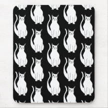 Schattigee Cat Zwart Wit Patroon Cartoon