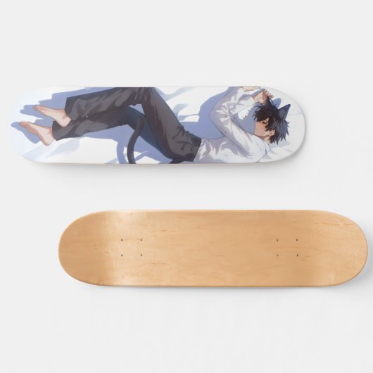 Schattigee Catboy Anime Persoonlijk Skateboard (Horizontaal)