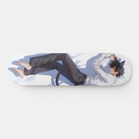 Schattigee Catboy Anime Persoonlijk Skateboard (Horizontaal)
