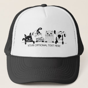 Schattigee Cats & Dogs aangepaste tekst petten