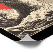 Schattigee Catzilla Cat Japanese Art Funny Cat Poster (Hoek)