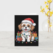 Schattigee Cavachon Kerstmisontwerp Grappige Honde Kaart (Gele Bloem)