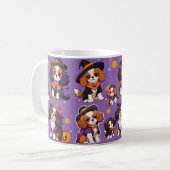 Schattigee Cavalier King Charles halloweenpatroon Koffiemok (Voorkant links)