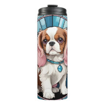 Schattigee Cavalier King Charles Pastel Glas in lo