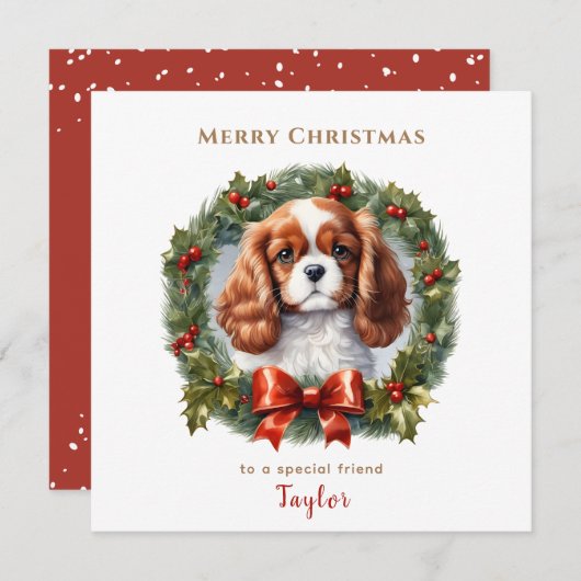 Schattigee Cavalier King Charles Spaniel Hondenker Kaart (Voorkant / Achterkant)