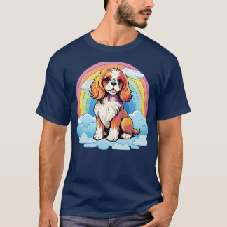 Schattigee Cavalier King Charles Spaniel Regenboog T-shirt