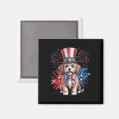 Schattigee Cavapoo Dog Patriottisch Pet Onafhankel Magneet (Voorkant / Achterkant)