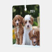 Schattigee Cavapoo Puppy Dogs Metalen Ornament (Voorkant links)