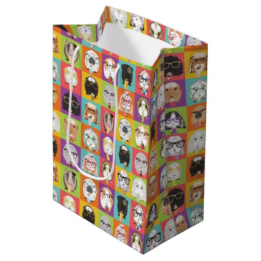 Schattigee Cavia Cadeauzak Medium Cadeauzakje (Voorkant Gekanteld)