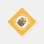 Schattigee cavia cartoon gepersonaliseerde verjaar servet (Hoek)