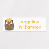 Schattigee cavia happy cartoon gepersonaliseerd labels (Design 1)