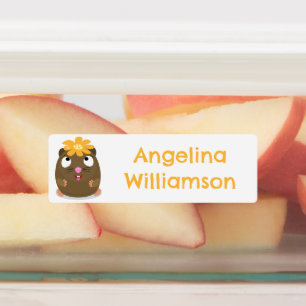 Schattigee cavia happy cartoon gepersonaliseerd labels