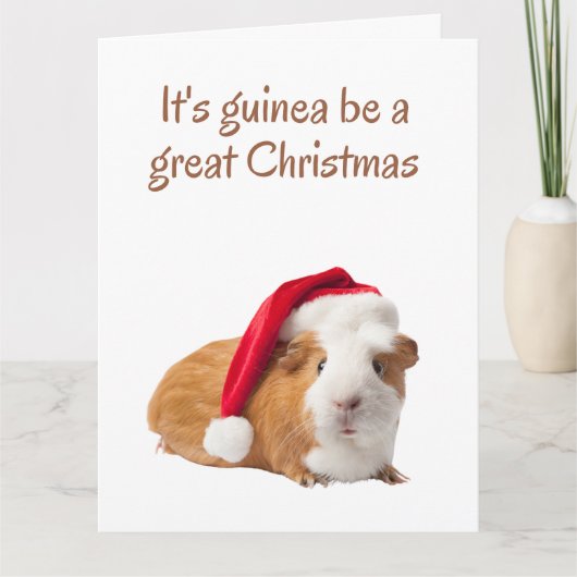 Schattigee cavia kerst kaart (Voorkant)