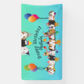 Schattigee cavia's & ballonnen Verjaardag Spandoek (Verticaal)