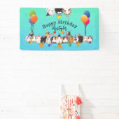 Schattigee cavia's & ballonnen Verjaardag Spandoek (Insitu)