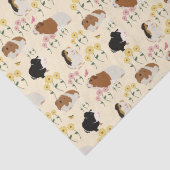 Schattigee cavia's in bloementuinpatroon - geel tissuepapier (Detail)
