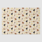 Schattigee cavia's in bloementuinpatroon - geel tissuepapier (Voorkant)